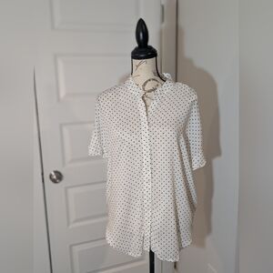 Grand & Greene Black and White  Button-Up Blouse Size XL